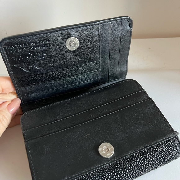 Mens/women’s authentic black white stingray wallet billfold bag new - Picture 4 of 11